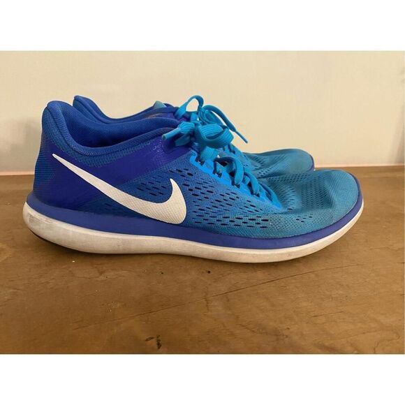 Nike size 9 flex run blue womens sneakers shoes - Picture 1 of 8